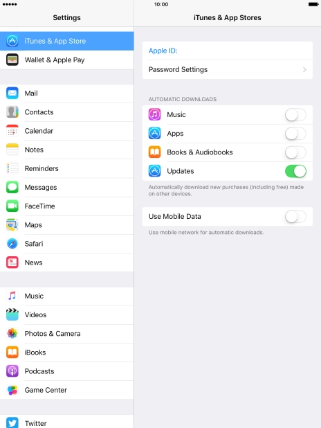 Press the indicator next to 