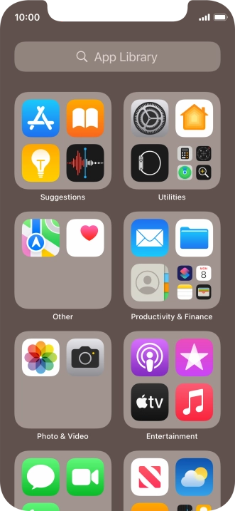Press the required app.