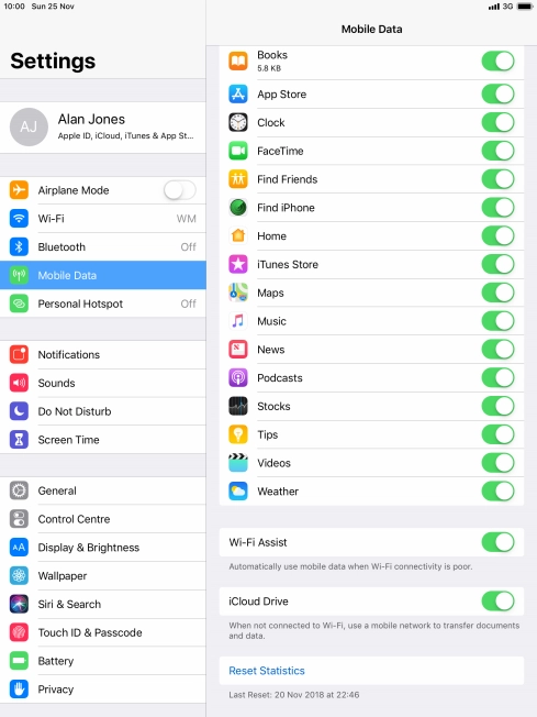 Press the indicator next to 