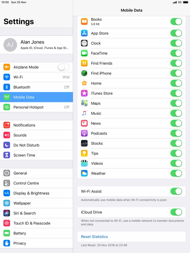 Press the indicator next to 