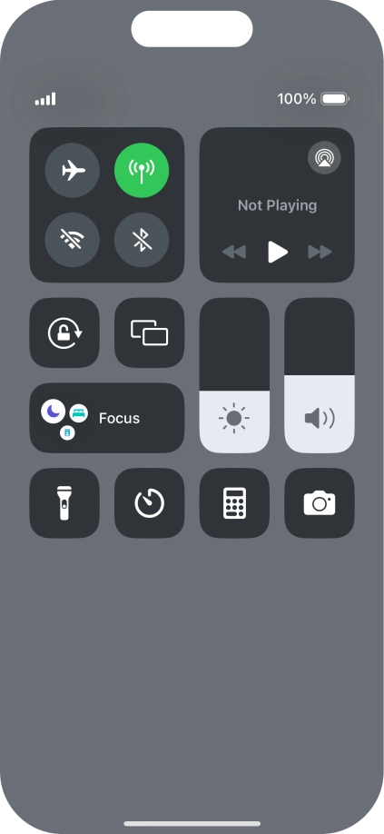 Press the flight mode icon to turn the function on or off.