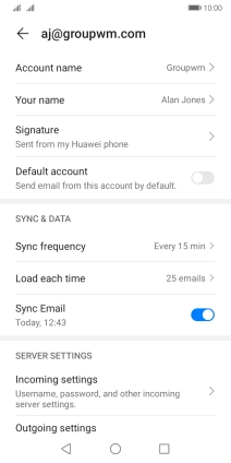 Press Account name and key in the required name.