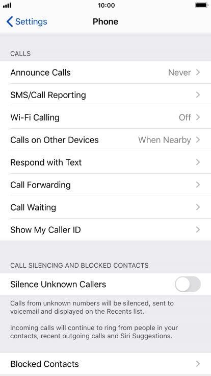 Press Announce Calls.