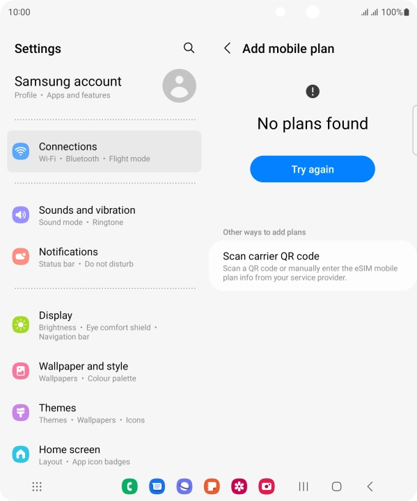 Press Scan carrier QR code.