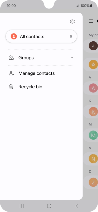 Press Manage contacts.