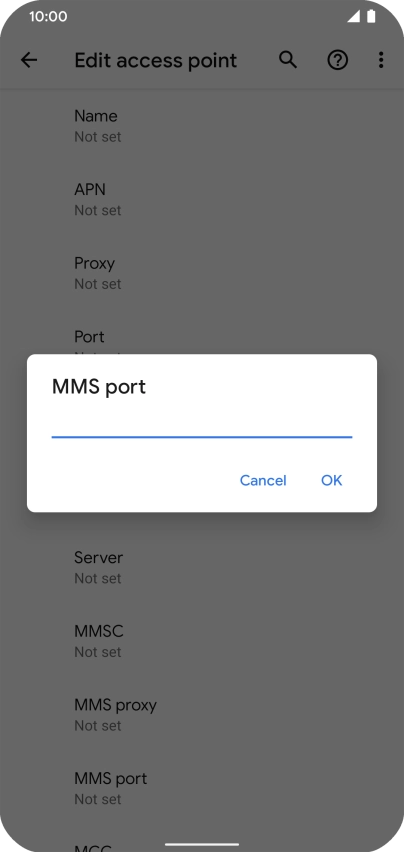 Key in 8080 and press OK.