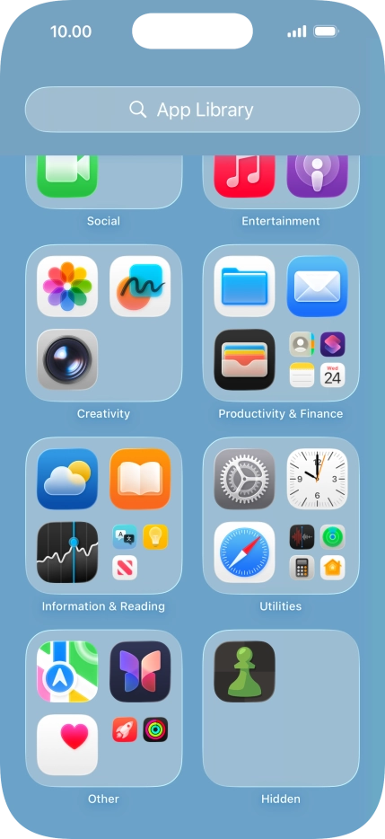 Press and hold the required app.