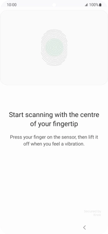 Follow the instructions on the screen to create the phone lock code using your fingerprint.