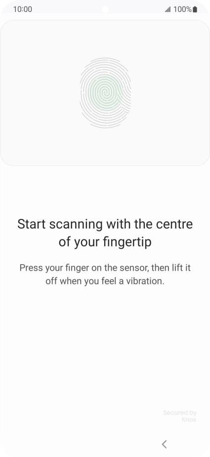 Follow the instructions on the screen to create the phone lock code using your fingerprint.