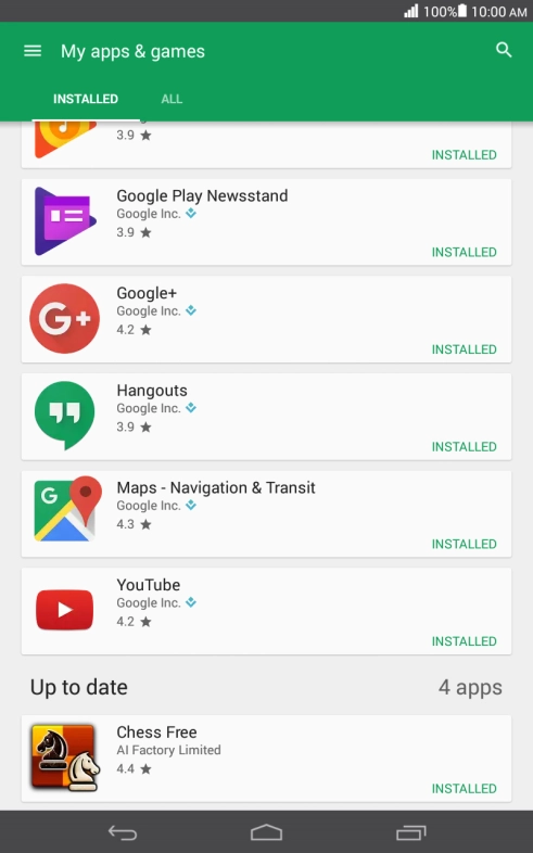 Press the required app.
