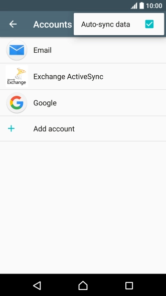 Press Auto-sync data to turn the function on or off.