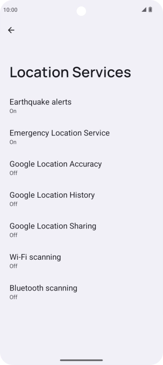Press Google Location Accuracy.