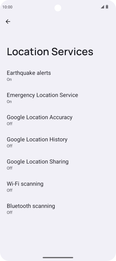 Press Google Location Accuracy.