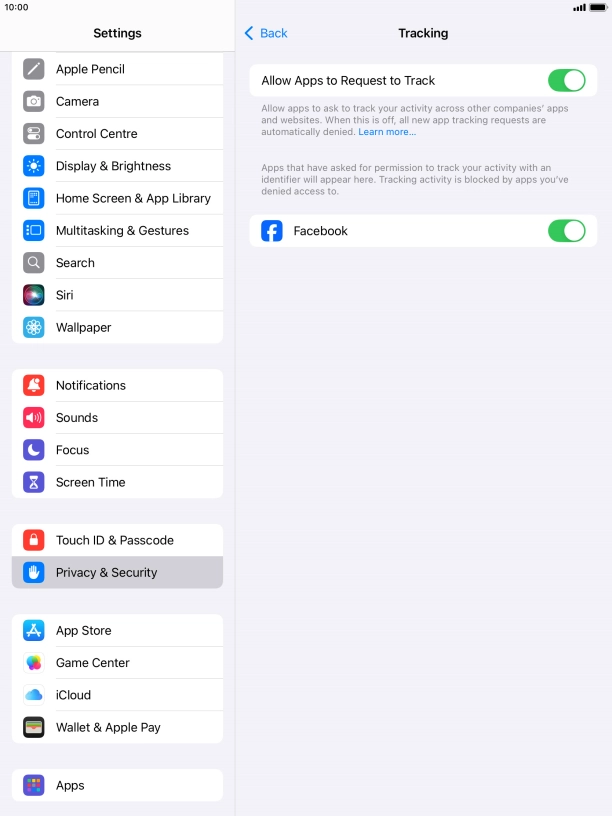 Press the indicator next to 