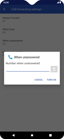 Key in +61414121121 and press TURN ON.