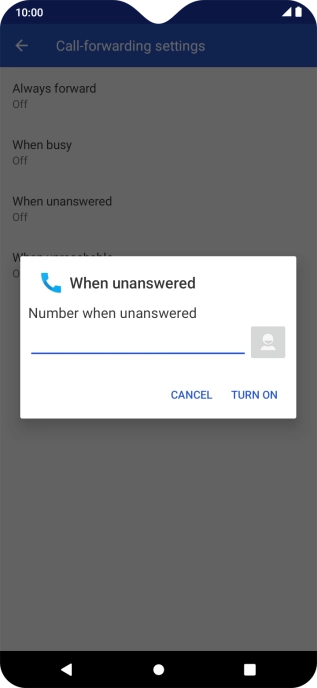 Key in +61414121121 and press TURN ON.