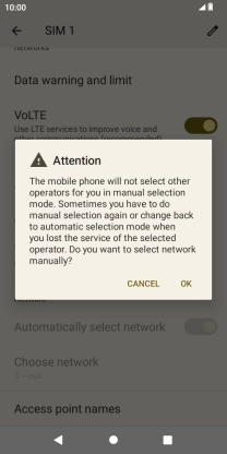 Press OK and your phone will search for networks.