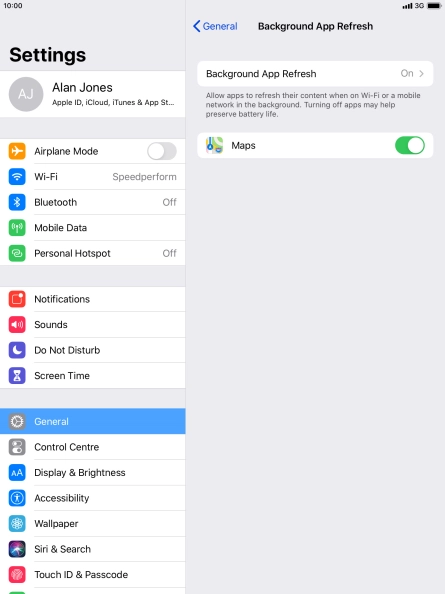 Press Background App Refresh.