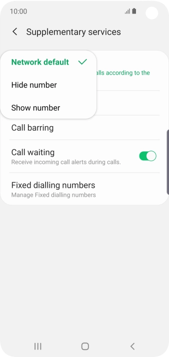 Press Show number to turn on caller identification.