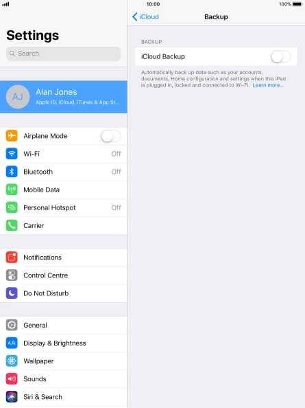 Press the indicator next to 