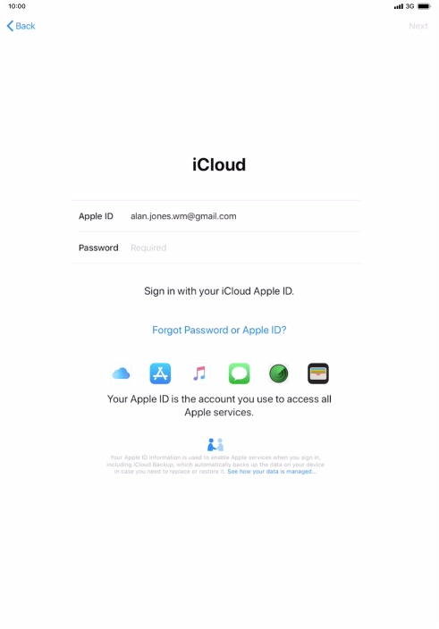 Press the field next to 