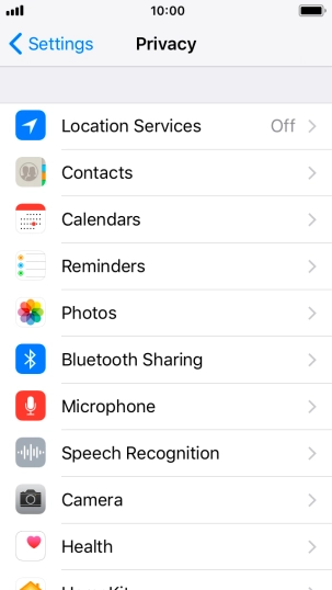 Press Location Services.