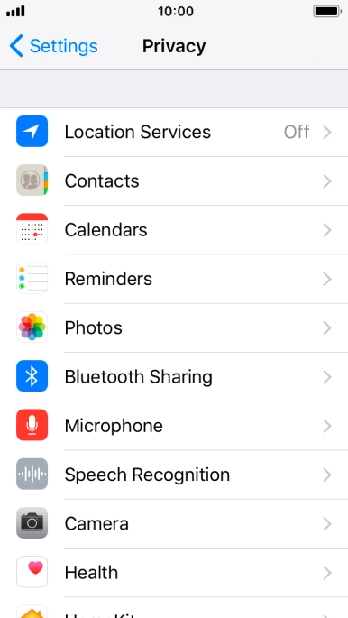 Press Location Services.