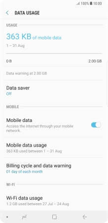 The total data usage is displayed.