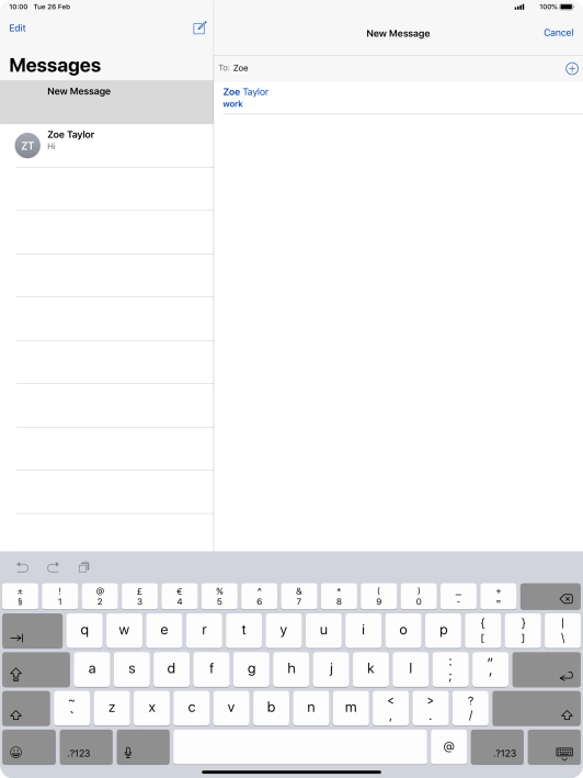 Press the required contact.