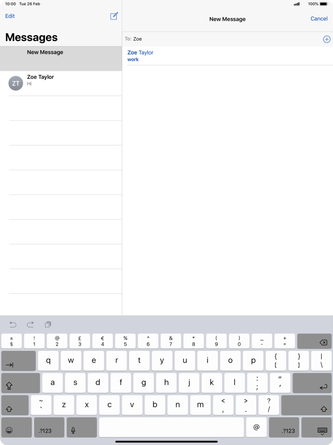 Press the required contact.