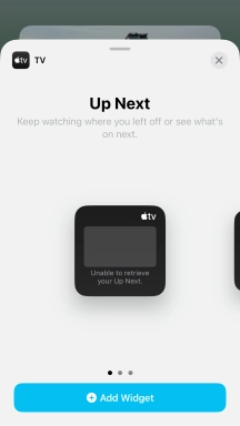 Slide your finger right or left on the screen to select the required widget size.