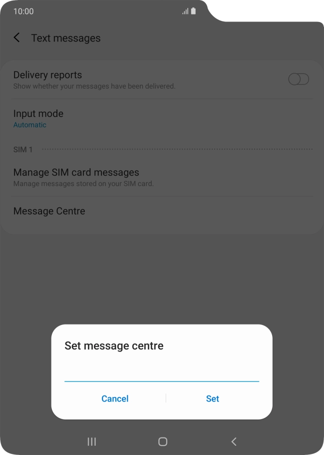 Key in +61415011501 and press Set.