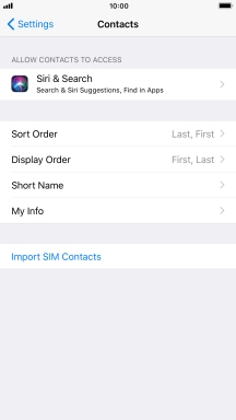 Press Import SIM Contacts.