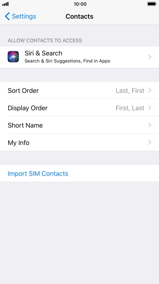 Press Import SIM Contacts.