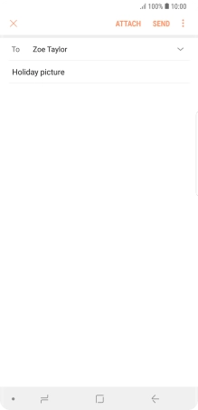 Press the text input field and write the text for your email message.