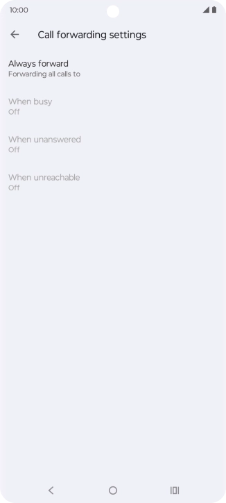 Press the required divert type.