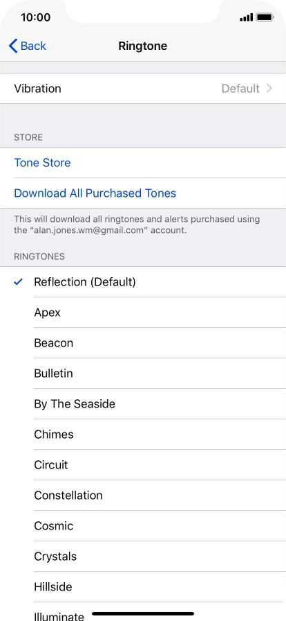 Press the required ring tones to hear them.