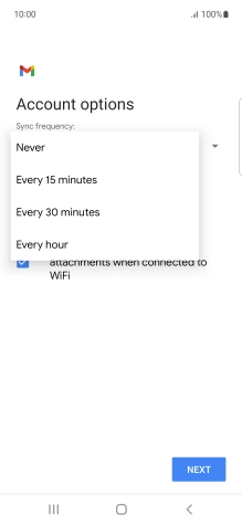 Press the required setting.