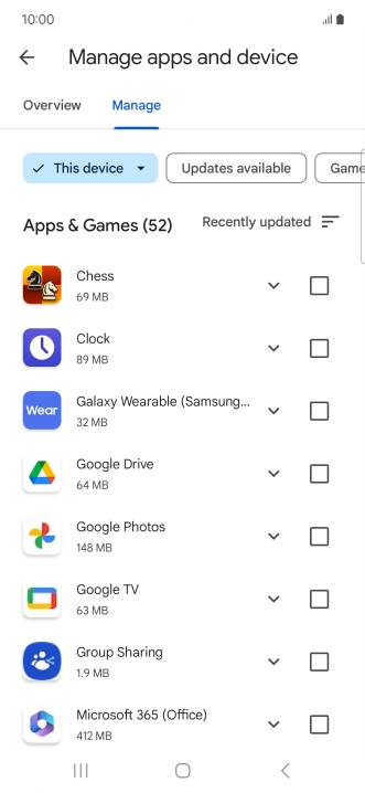 Press the required app.