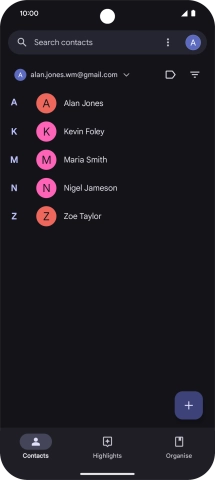Press the new contact icon.