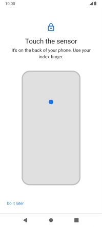 Follow the instructions on the screen to create the phone lock code using your fingerprint.