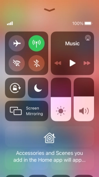 Press the flight mode icon to turn the function on or off.