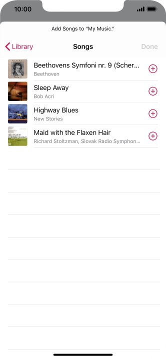 Go to the required category and press the required audio file.