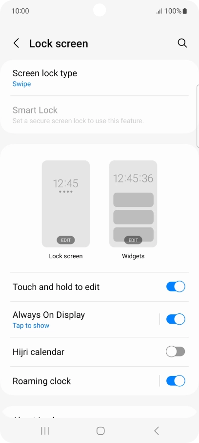 Press Screen lock type.