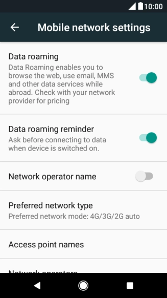 Press Access point names.
