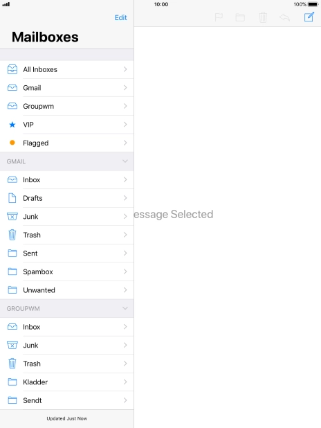 Press the required email account.