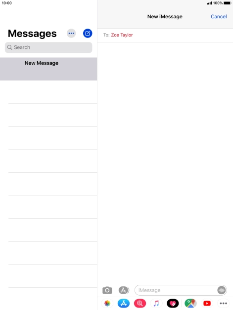Press the text input field and key in the required text.