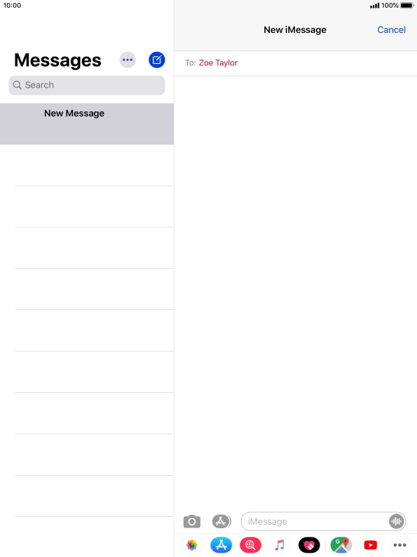 Press the text input field and key in the required text.