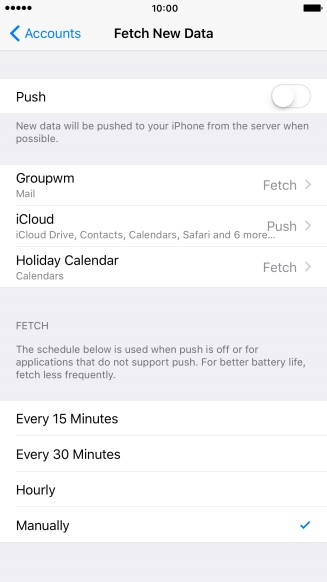 If you turn off the function, press the required setting.