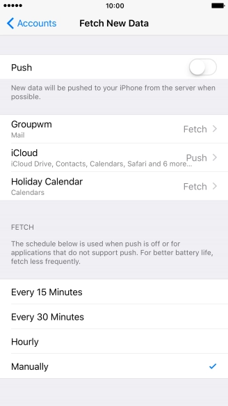 If you turn off the function, press the required setting.